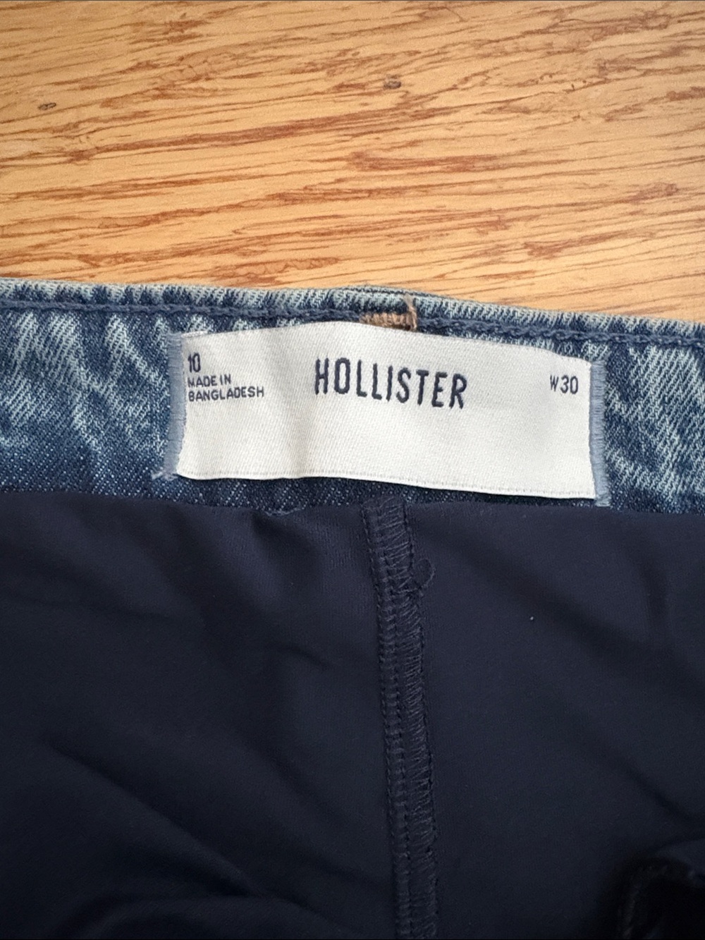 Denim Mini Skort with Subtle Rhinestone Accents - Blue - Picture 2 of 3